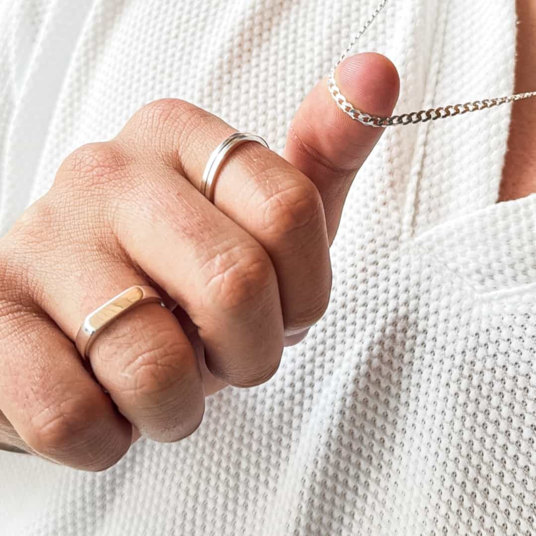 anillo hombre sencillo minimalista en plata 925 argolla simple