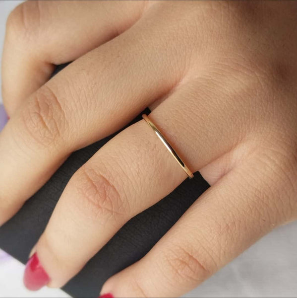 Anillo de Oro Sencillo 18k Ley 750 Minimalista Jewelry Reparaciones
