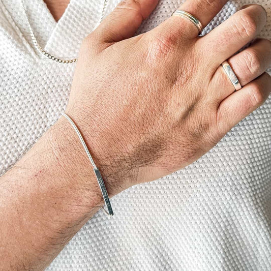 pulsera esclava hombre mujer en plata 925 grabada