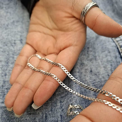 Cadena cubana plata 925 hombre mujer unisex 